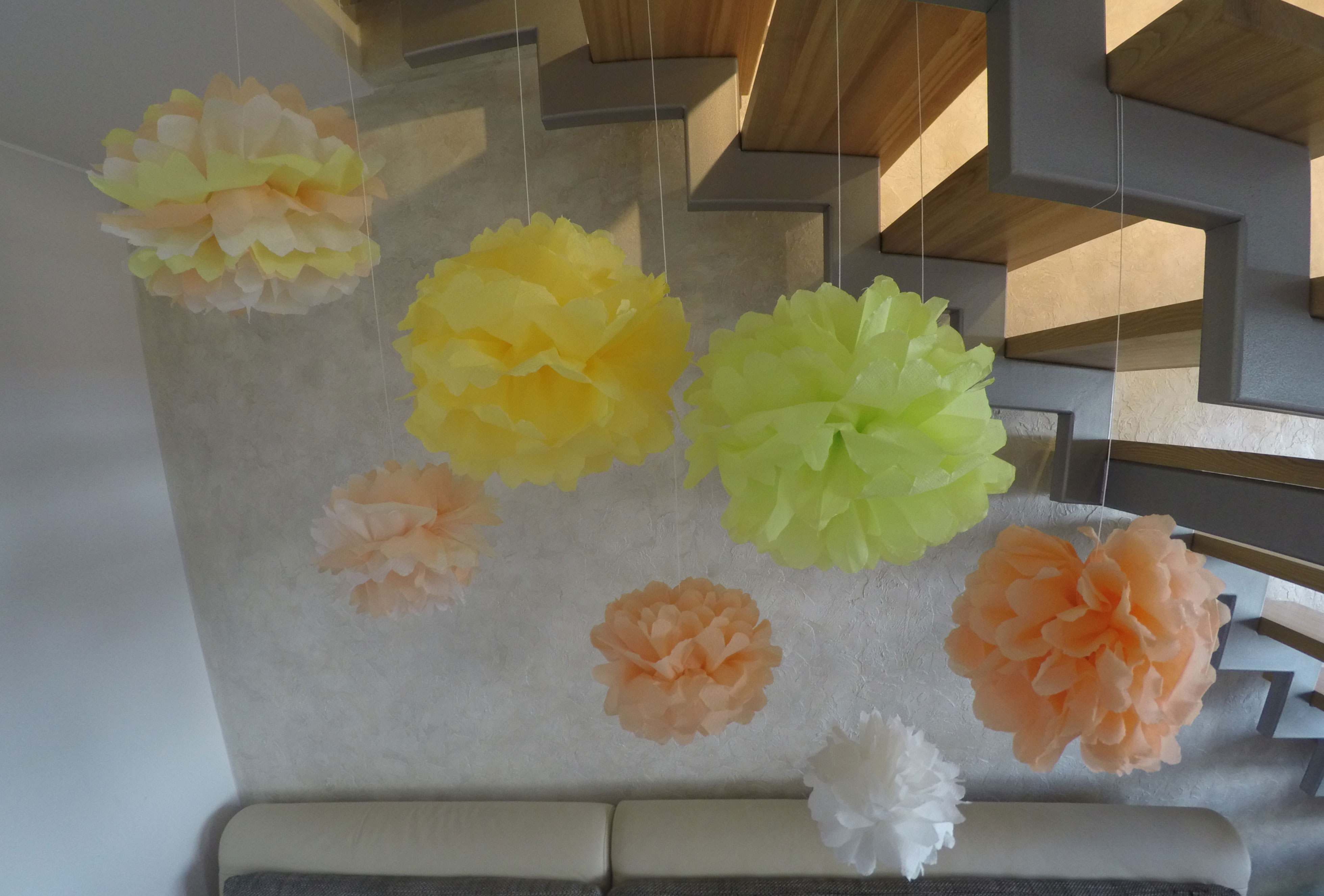 Pom poms dekoracijos iš servetėlių